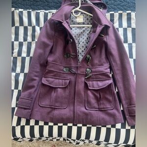Tulle Anthropologie Purple Toggle Pea Coat